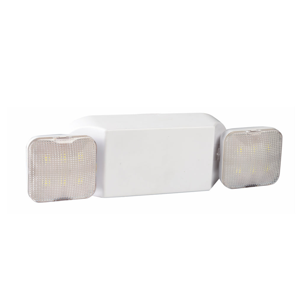 LED Dual-Head Emergency Light-Adjustable Light Heads-White