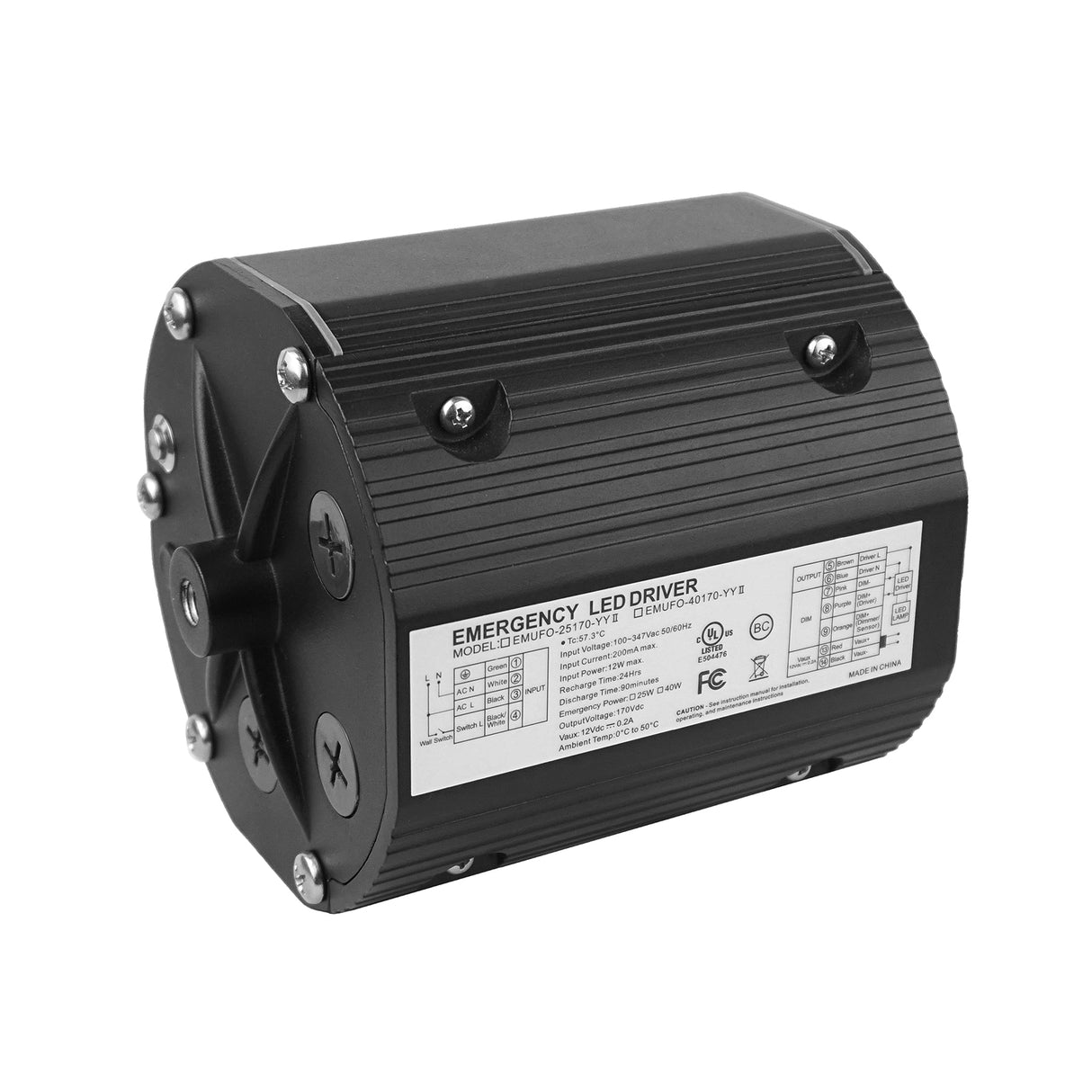 25W Emergency Backup Battery LED Driver For UFO High Bay | LSUFO-25170-YYII