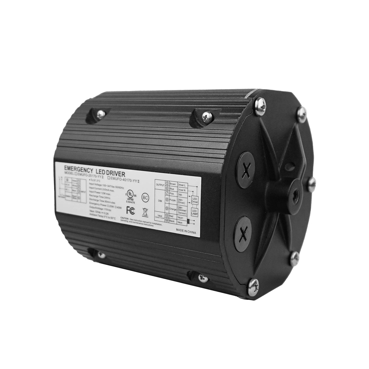 25W Emergency Backup Battery LED Driver For UFO High Bay | LSUFO-25170-YYII