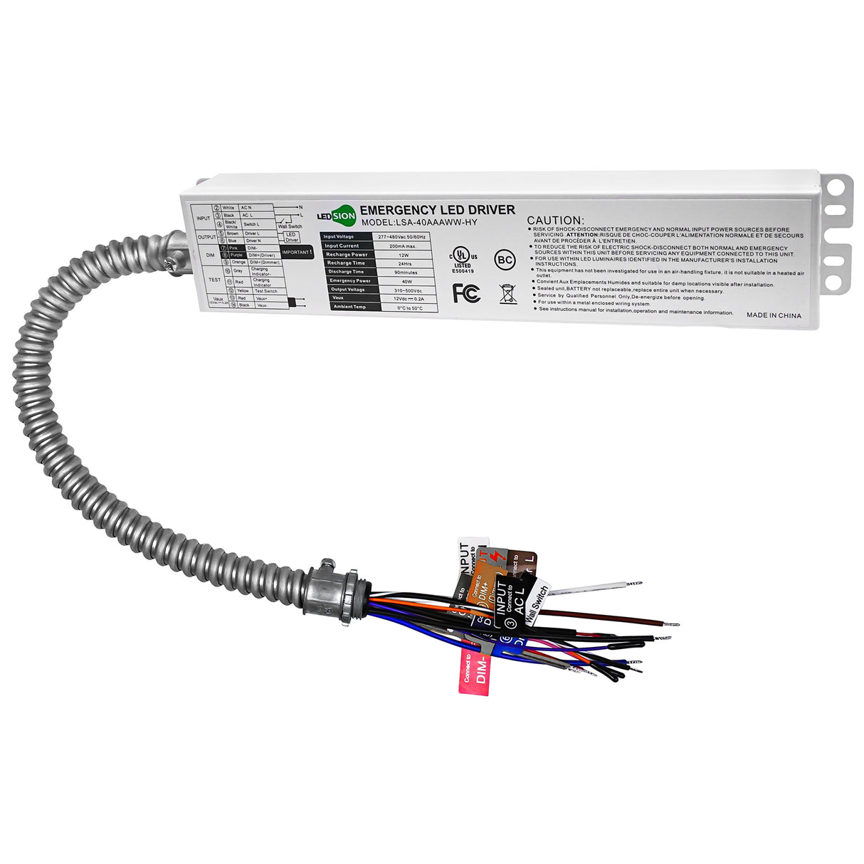 40W AC 277-480V Backup Battery Driver | LSA-40AAAWW-HY