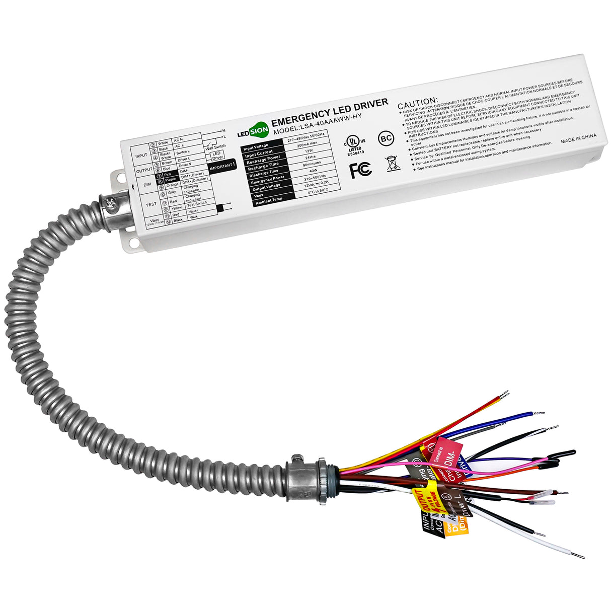 40W AC 277-480V Backup Battery Driver | LSA-40AAAWW-HY