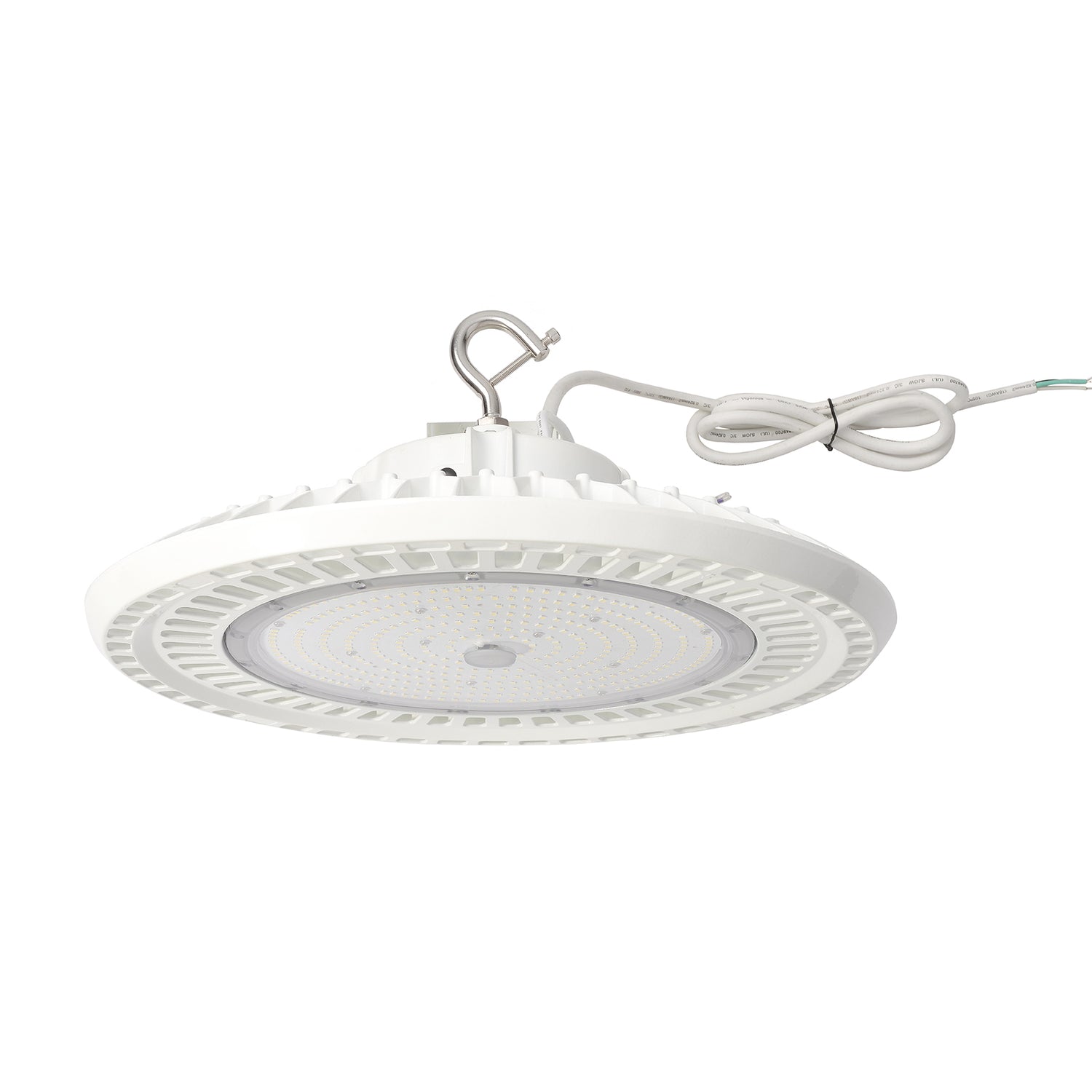100/120/150W Wattage Selectable White Housing LED UFO High Bay Light AC 100-277V CCT 5000K | 5EHB-150W-120V-50K-SV2-W