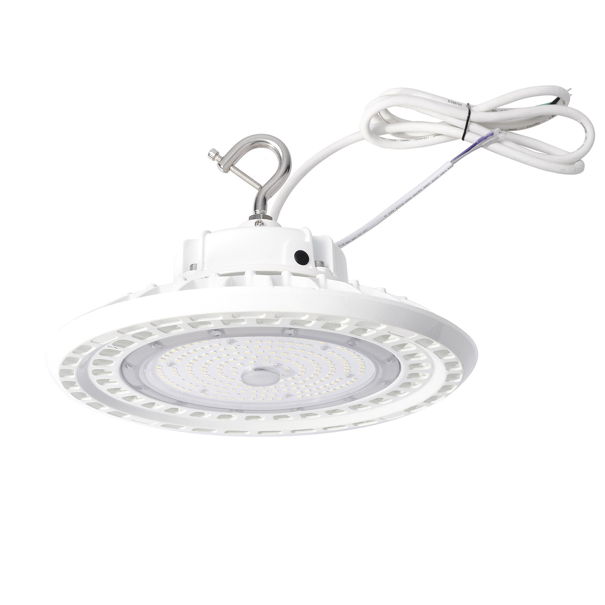 100/120/150W Wattage Selectable White Housing LED UFO High Bay Light AC 100-277V CCT 5000K | 5EHB-150W-120V-50K-SV2-W
