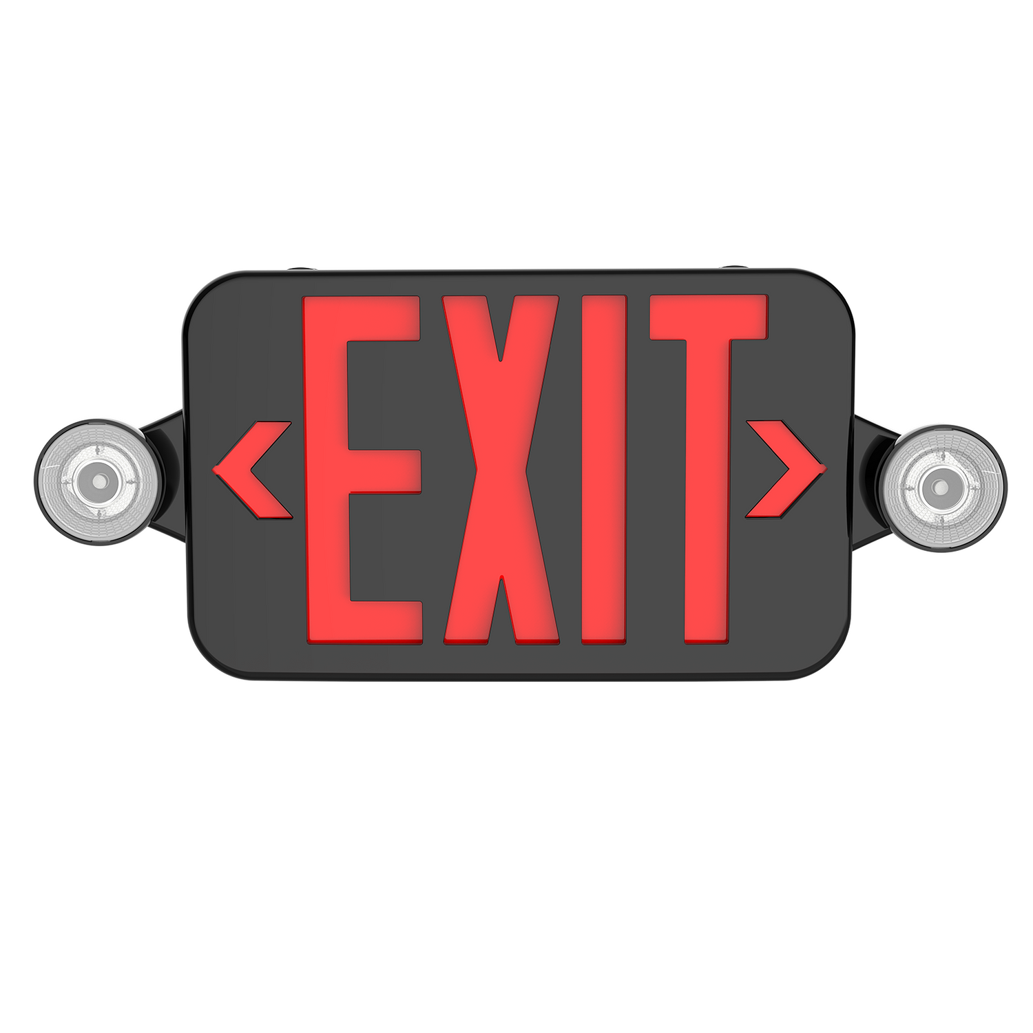 Black Combo Exit Sign Light With Two Adjustable Heads | LS-ES007SR-B