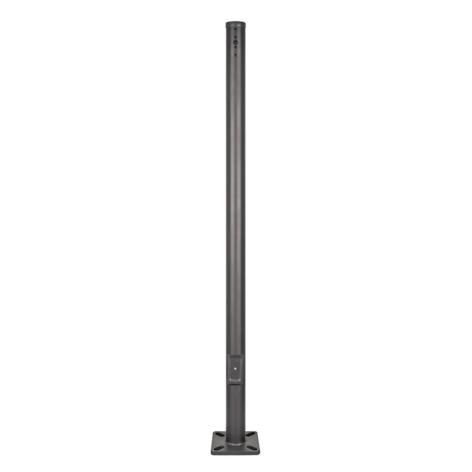 10 Foot Steel 3 Inch Round Light Pole Black Housing