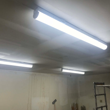 LED linear strip light installation in garage