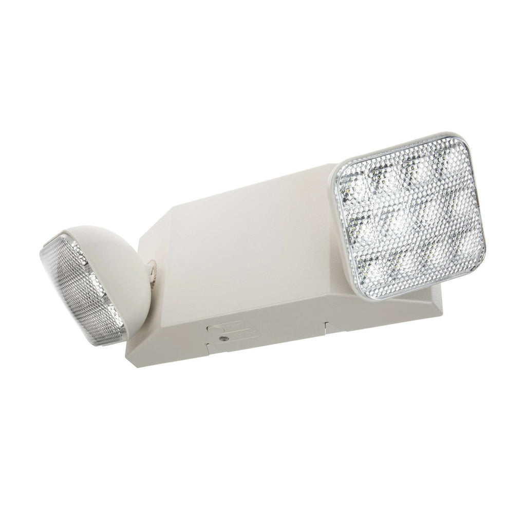 LED Dual-Head Emergency Light-Adjustable Light Heads-White