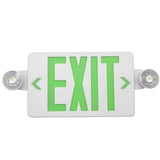 Green Combo LED Emergency Exit Sign-Battery Backup-Adjustable Light Heads | LS-ES007SG
