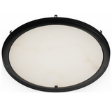 9"/12" Alabaster Flush Mount LED Ceiling Light – Black Finish | 18W/24W | 5CCT Tunable (2700K-5000K) | Triac Dimmable | ENERGY STAR & ETL Certified
