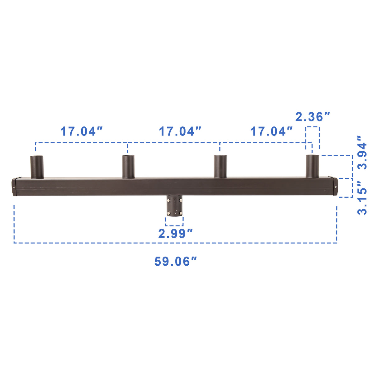 180° Low Profile Bullhorn with (4) 2-3/8in O.D. Tenon | BH4HL