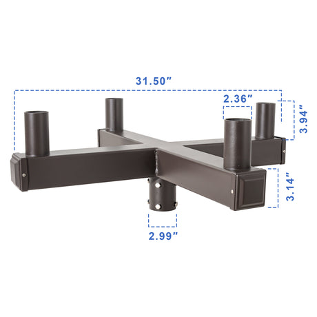 90 Degree Quad Square Vertical Tenon For 4 Fixtures | BH4HX