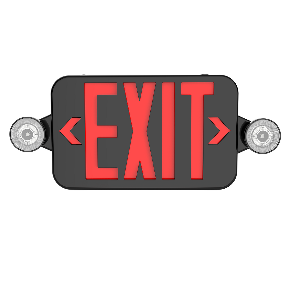 Black Combo Exit Sign Light With Two Adjustable Heads | LS-ES007SR-B