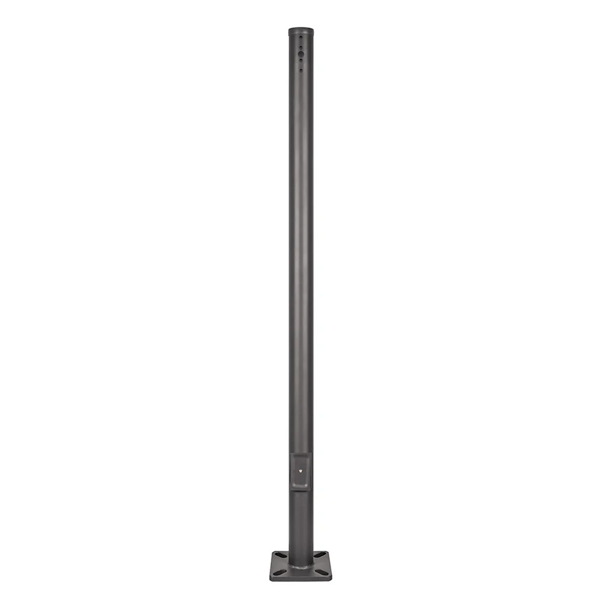 15 Foot Steel 3 Inch Round Light Pole Black Housing