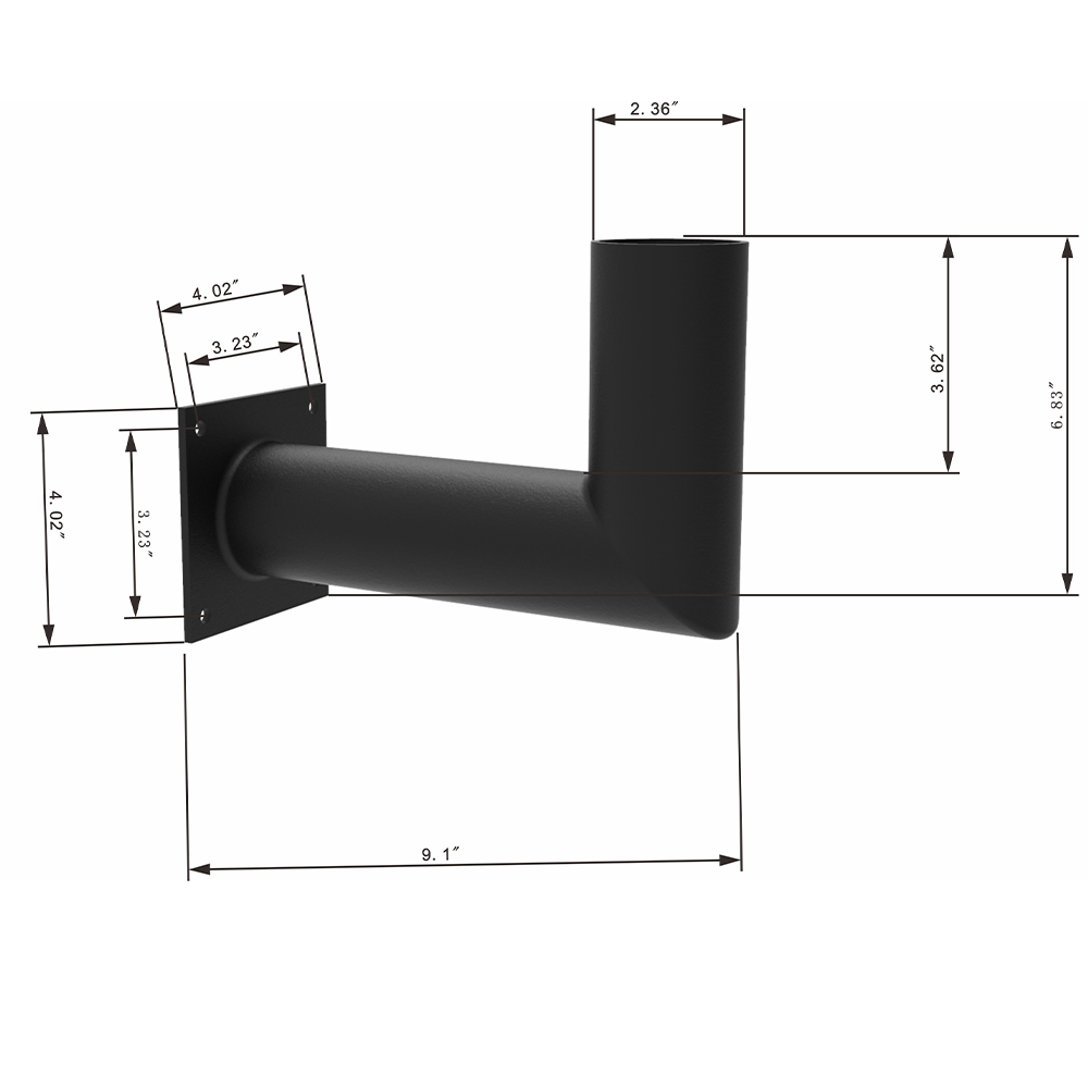 90° Wall & Roof L-Bracket Tenon Adapter (2-3/8" OD) | SFA90D