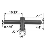 Pole Tenon Spoke Double 180‘ Horizontal Tenon Adaptor | TN2H180D