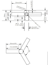 Triple 120° Horizontal Tenon Adapter | TN3HL