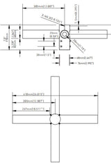 Quad 90D Tenon Adapter -4 Light Pole Adapter for Slip Fit -Bronze - Quad Bullhorn Mount | TN4HL